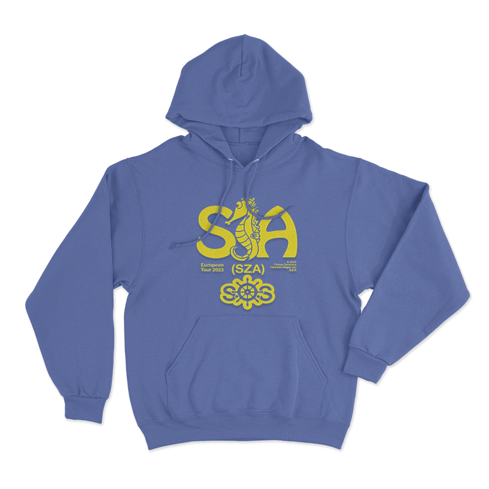 SZA European Tour Seahorse Unisex Hoodie Blue SZA European Tour Seahorse Unisex Hoodie Blue