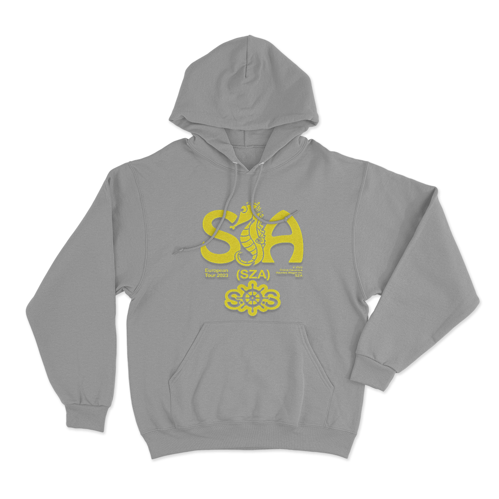 SZA European Tour Seahorse Unisex Hoodie Grey SZA European Tour Seahorse Unisex Hoodie Grey
