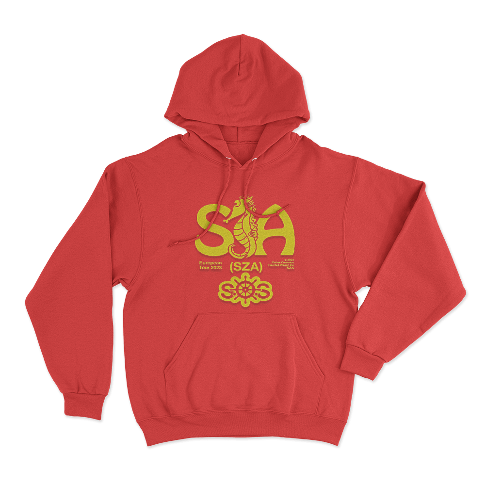 SZA European Tour Seahorse Unisex Hoodie Red SZA European Tour Seahorse Unisex Hoodie Red