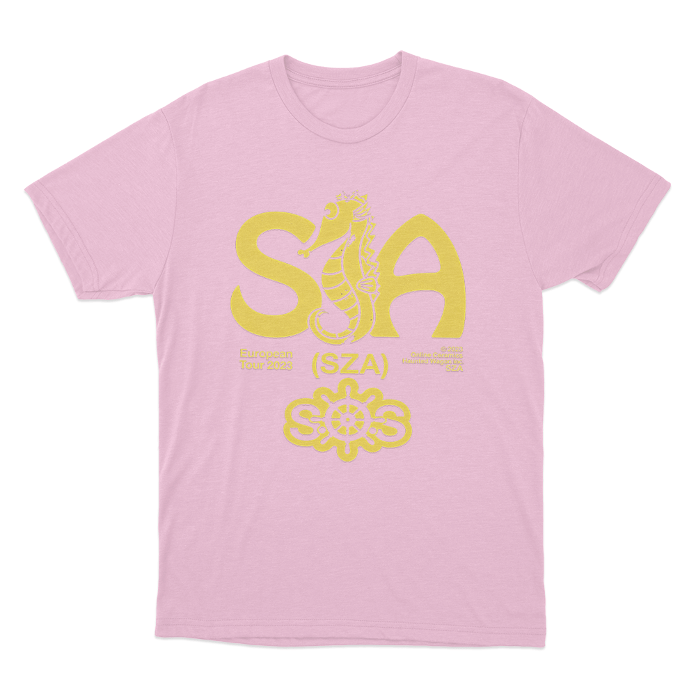 SZA European Tour Seahorse Unisex T Shirt Pink SZA European Tour Seahorse Unisex T Shirt Pink