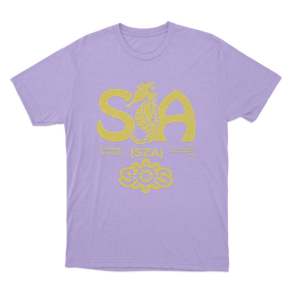 SZA European Tour Seahorse Unisex T Shirt Purple SZA European Tour Seahorse Unisex T Shirt Purple