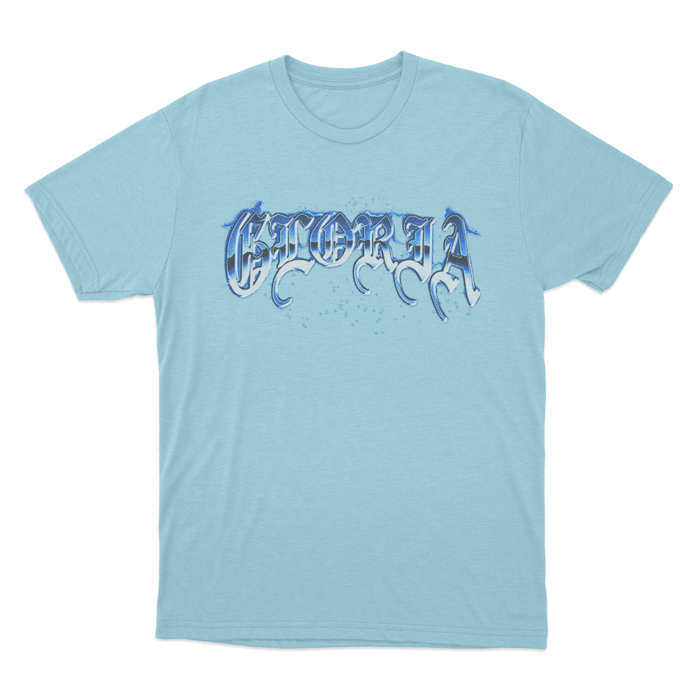 SZA Gloria Chrome Typography Unisex T Shirt Sky Blue SZA Gloria Chrome Typography Unisex T Shirt Sky Blue