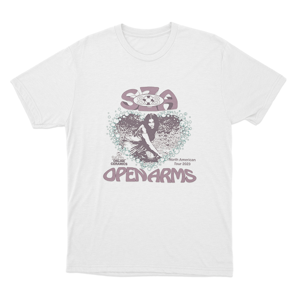 SZA Open Arms Tour Unisex T Shirt White SZA Open Arms Tour Unisex T Shirt White