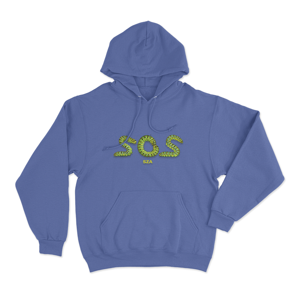 SZA SOS Caterpillar Unisex Hoodie Blue SZA SOS Caterpillar Unisex Hoodie Blue