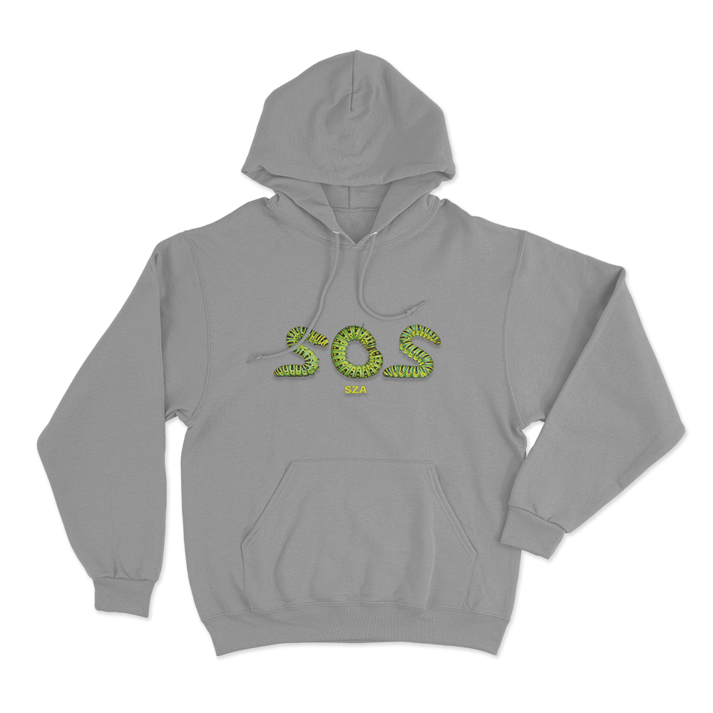 SZA SOS Caterpillar Unisex Hoodie Grey SZA SOS Caterpillar Unisex Hoodie Grey