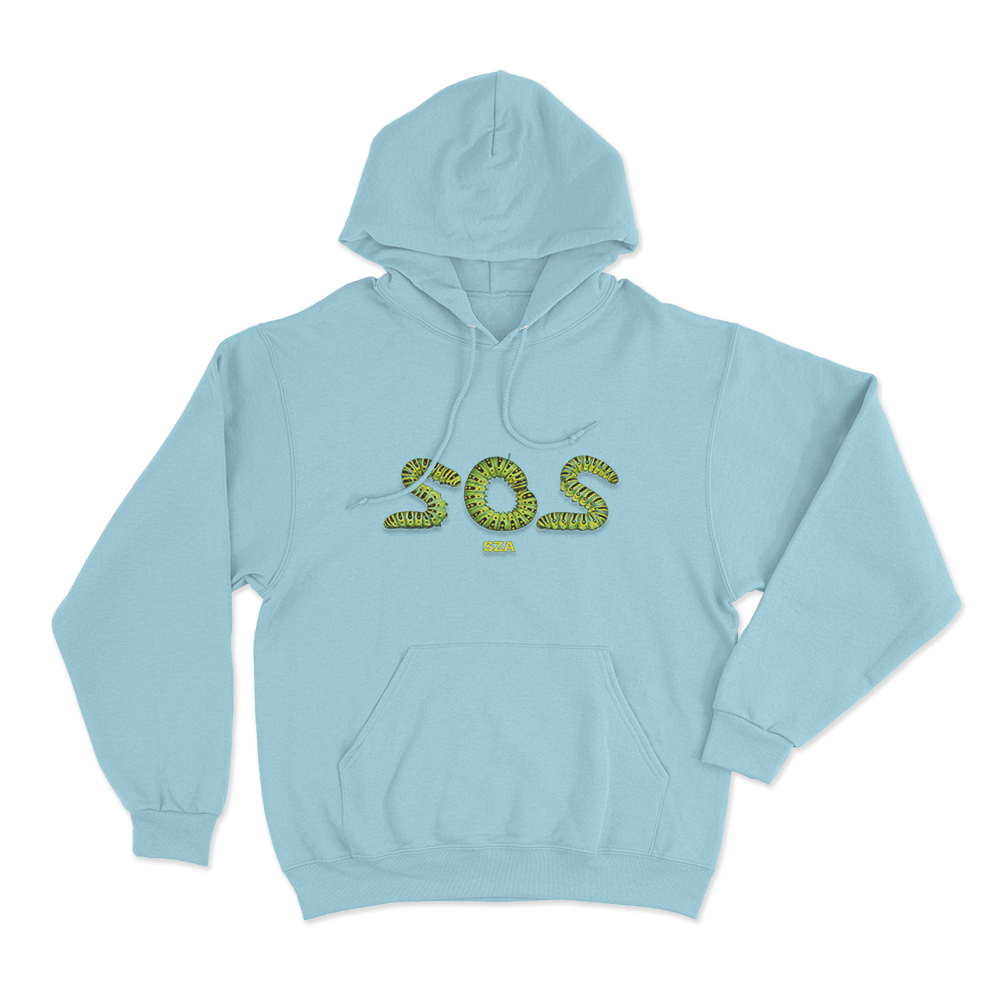 SZA SOS Caterpillar Unisex Hoodie Sky Blue SZA SOS Caterpillar Unisex Hoodie Sky Blue