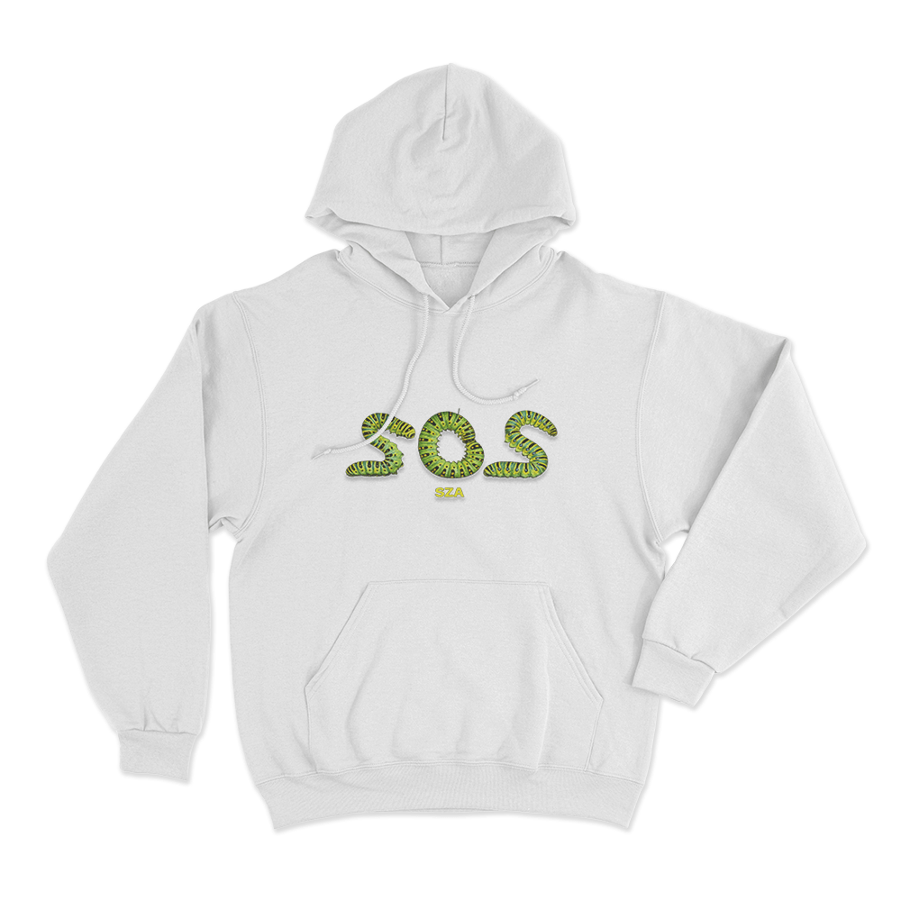 SZA SOS Caterpillar Unisex Hoodie White SZA SOS Caterpillar Unisex Hoodie White